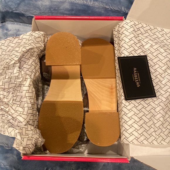 NIB Swedish Hasbeens Birgit Brown Sandal Clog with Heel Platform, US 9 EU 40 - Picture 5 of 10